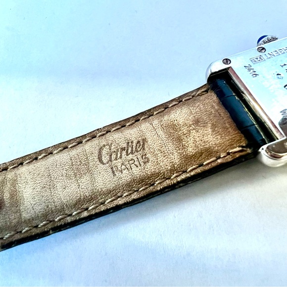 CARTIER TANK Quartz 22mm Silver 0.63TCW Diamond Watch - Picture 8 of 10